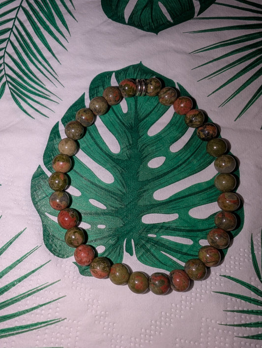 Bracelet jaspe unakite