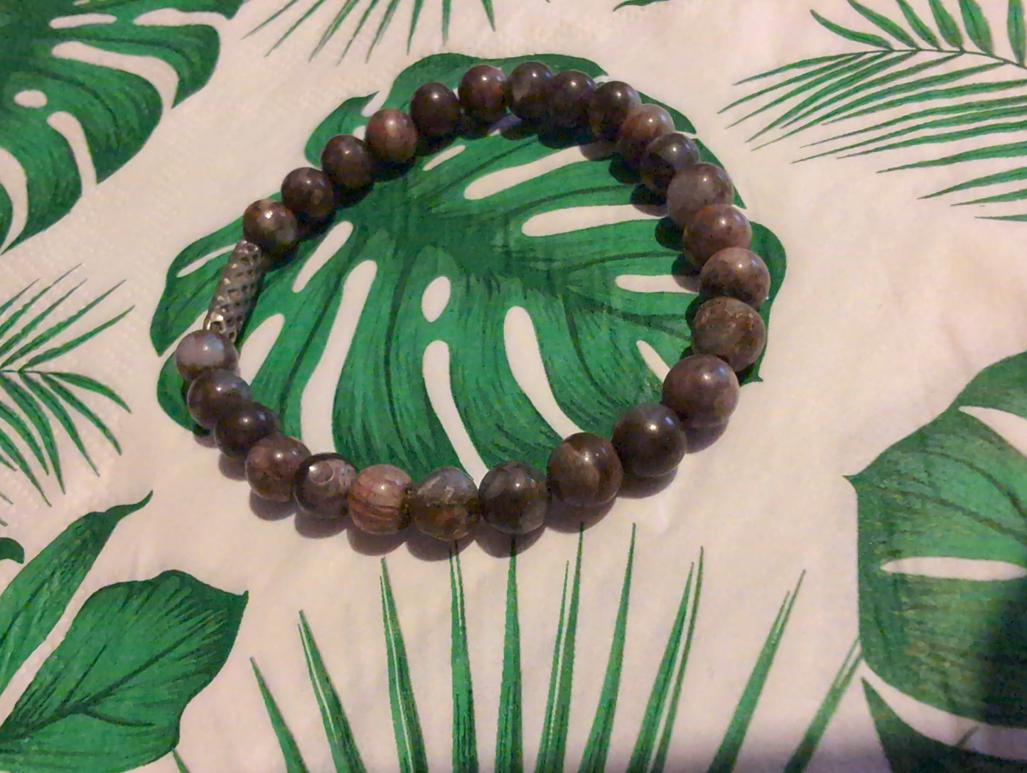 Bracelet jaspe impression blue