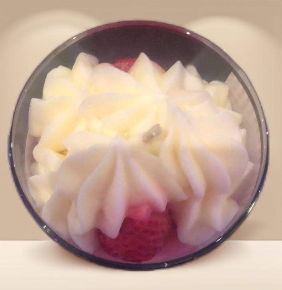 Bougie cheesecake fraise